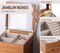 Jewelry Box with Glass Lid, 2 Layer Jewelry Organizer for Women, Solid Wooden Jewelry Box Display for Ring Earrings Necklace Bracelet, Pine Wood Jewelry Boxes Vintage Style for Gifts